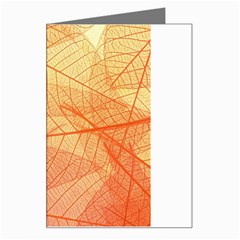 Abstract Texture Of Colorful Bright Pattern Transparent Leaves Orange And Yellow Color Greeting Card by Grandong