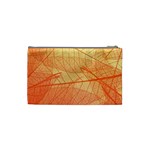 Abstract Texture Of Colorful Bright Pattern Transparent Leaves Orange And Yellow Color Cosmetic Bag (Small) Back