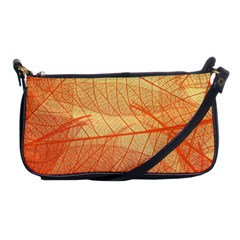 Abstract Texture Of Colorful Bright Pattern Transparent Leaves Orange And Yellow Color Shoulder Clutch Bag by Grandong