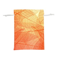 Abstract Texture Of Colorful Bright Pattern Transparent Leaves Orange And Yellow Color Lightweight Drawstring Pouch (m) by Grandong