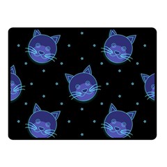 Vector Illustration Of Cat Animal Face Pattern Two Sides Fleece Blanket (small) by Ndabl3x