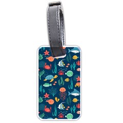 Fish Sea Animals Pattern Luggage Tag (one Side) by Ndabl3x