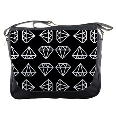 Black Diamond Pattern Messenger Bag by Ndabl3x