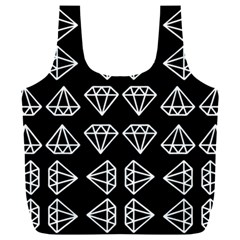 Black Diamond Pattern Full Print Recycle Bag (xxxl) by Ndabl3x