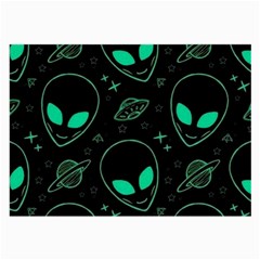Alien Green Black Pattern Large Glasses Cloth (2 Sides) by Ndabl3x