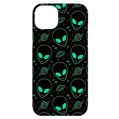 Alien Green Black Pattern Iphone 14 Plus Black Uv Print Case by Ndabl3x