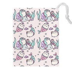 Cartoon Cat Cute Animal Kawaii Pastel Pattern Drawstring Pouch (5xl) by Ndabl3x