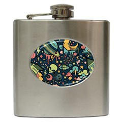 Alien Rocket Space Aesthetic Hip Flask (6 Oz) by Ndabl3x