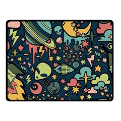 Alien Rocket Space Aesthetic Fleece Blanket (small) by Ndabl3x