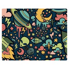 Alien Rocket Space Aesthetic Premium Plush Fleece Blanket (medium) by Ndabl3x