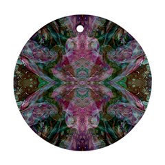 October Pour Blend  Round Ornament (two Sides) by kaleidomarblingart