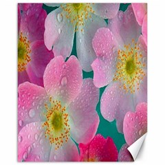 Pink Neon Flowers, Flower Canvas 16  X 20  by nateshop