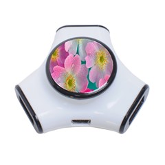 Pink Neon Flowers, Flower 3-port Usb Hub by nateshop