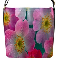 Pink Neon Flowers, Flower Flap Closure Messenger Bag (s) by nateshop