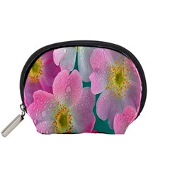 Pink Neon Flowers, Flower Accessory Pouch (small) by nateshop
