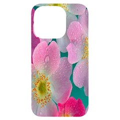 Pink Neon Flowers, Flower Iphone 14 Pro Black Uv Print Case by nateshop