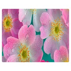Pink Neon Flowers, Flower Premium Plush Fleece Blanket (medium) by nateshop