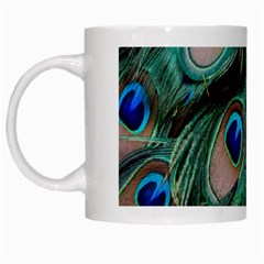 Peacock-feathers,blue2 White Mug by nateshop