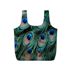 Peacock-feathers,blue2 Full Print Recycle Bag (s) by nateshop