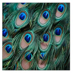 Peacock-feathers,blue2 Square Satin Scarf (36  X 36 ) by nateshop