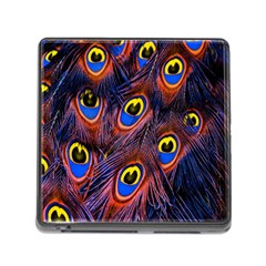 Peacock-feathers,blue,yellow Memory Card Reader (square 5 Slot) by nateshop