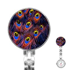 Peacock-feathers,blue,yellow Stainless Steel Nurses Watch by nateshop