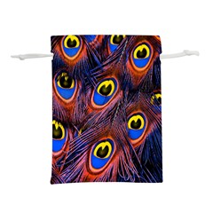 Peacock-feathers,blue,yellow Lightweight Drawstring Pouch (m)