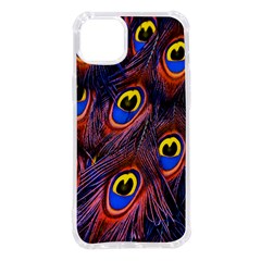 Peacock-feathers,blue,yellow Iphone 14 Plus Tpu Uv Print Case by nateshop