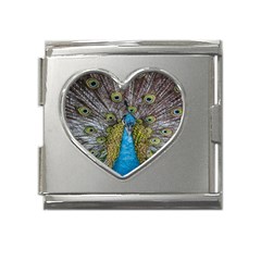 Peacock-feathers2 Mega Link Heart Italian Charm (18mm) by nateshop