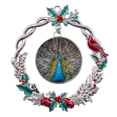 Peacock-feathers2 Metal X mas Wreath Holly Leaf Ornament