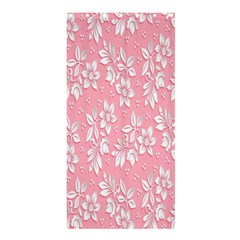 Pink Texture With White Flowers, Pink Floral Background Shower Curtain 36  X 72  (stall)  by nateshop