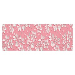 Pink Texture With White Flowers, Pink Floral Background Banner And Sign 8  X 3  by nateshop