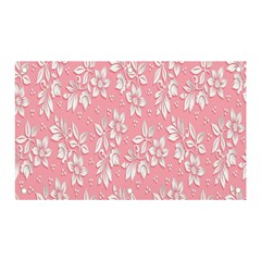 Pink Texture With White Flowers, Pink Floral Background Banner And Sign 5  X 3 