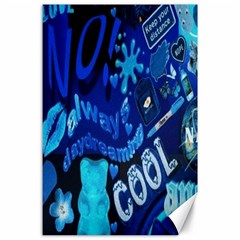 Really Cool Blue, Unique Blue Canvas 24  X 36  by nateshop