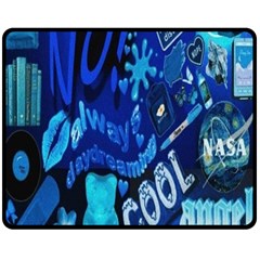 Really Cool Blue, Unique Blue Fleece Blanket (medium) by nateshop