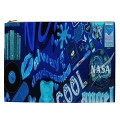 Really Cool Blue, Unique Blue Cosmetic Bag (xxl) by nateshop