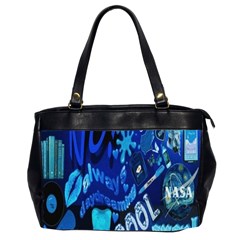 Really Cool Blue, Unique Blue Oversize Office Handbag (2 Sides) by nateshop