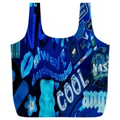 Really Cool Blue, Unique Blue Full Print Recycle Bag (xl)