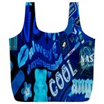 Really Cool Blue, Unique Blue Full Print Recycle Bag (XL) Front