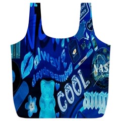 Really Cool Blue, Unique Blue Full Print Recycle Bag (xl) by nateshop