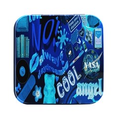 Really Cool Blue, Unique Blue Square Metal Box (black) by nateshop