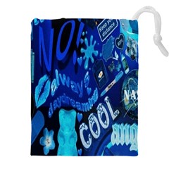 Really Cool Blue, Unique Blue Drawstring Pouch (4xl) by nateshop