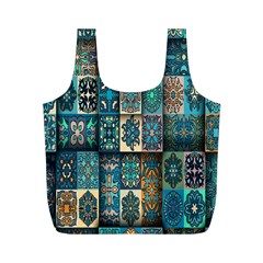 Texture, Pattern, Abstract, Colorful, Digital Art Full Print Recycle Bag (m) by nateshop