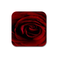 Rose Maroon Rubber Square Coaster (4 Pack) by nateshop