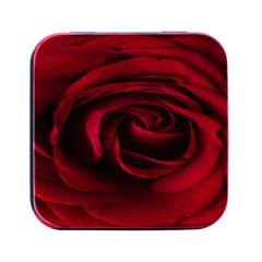 Rose Maroon Square Metal Box (black) by nateshop