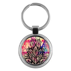 Aztec Flower Galaxy Key Chain (round) by nateshop