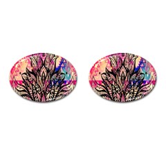 Aztec Flower Galaxy Cufflinks (oval) by nateshop