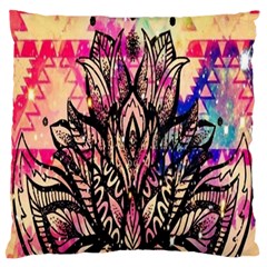 Aztec Flower Galaxy Large Premium Plush Fleece Cushion Case (two Sides) by nateshop