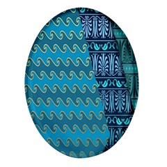 Aztec, Batik Oval Glass Fridge Magnet (4 Pack) by nateshop