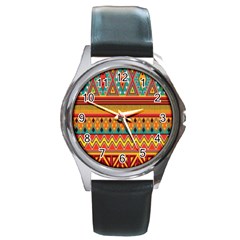 Aztec Round Metal Watch by nateshop